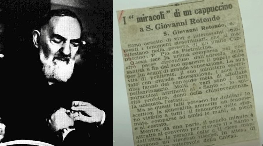 Em um dia como hoje foi publicado o primeiro artigo de jornal sobre padre Pio