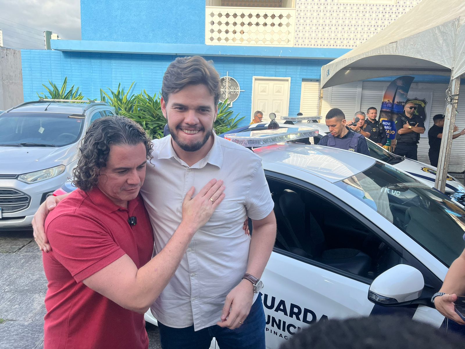 Em CG, prefeito Bruno agradece a Veneziano por viaturas para reforçar Guarda Municipal