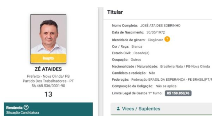 Candidato do PT renuncia disputa pela prefeitura de Nova Olinda e vai apoiar chapa com PL