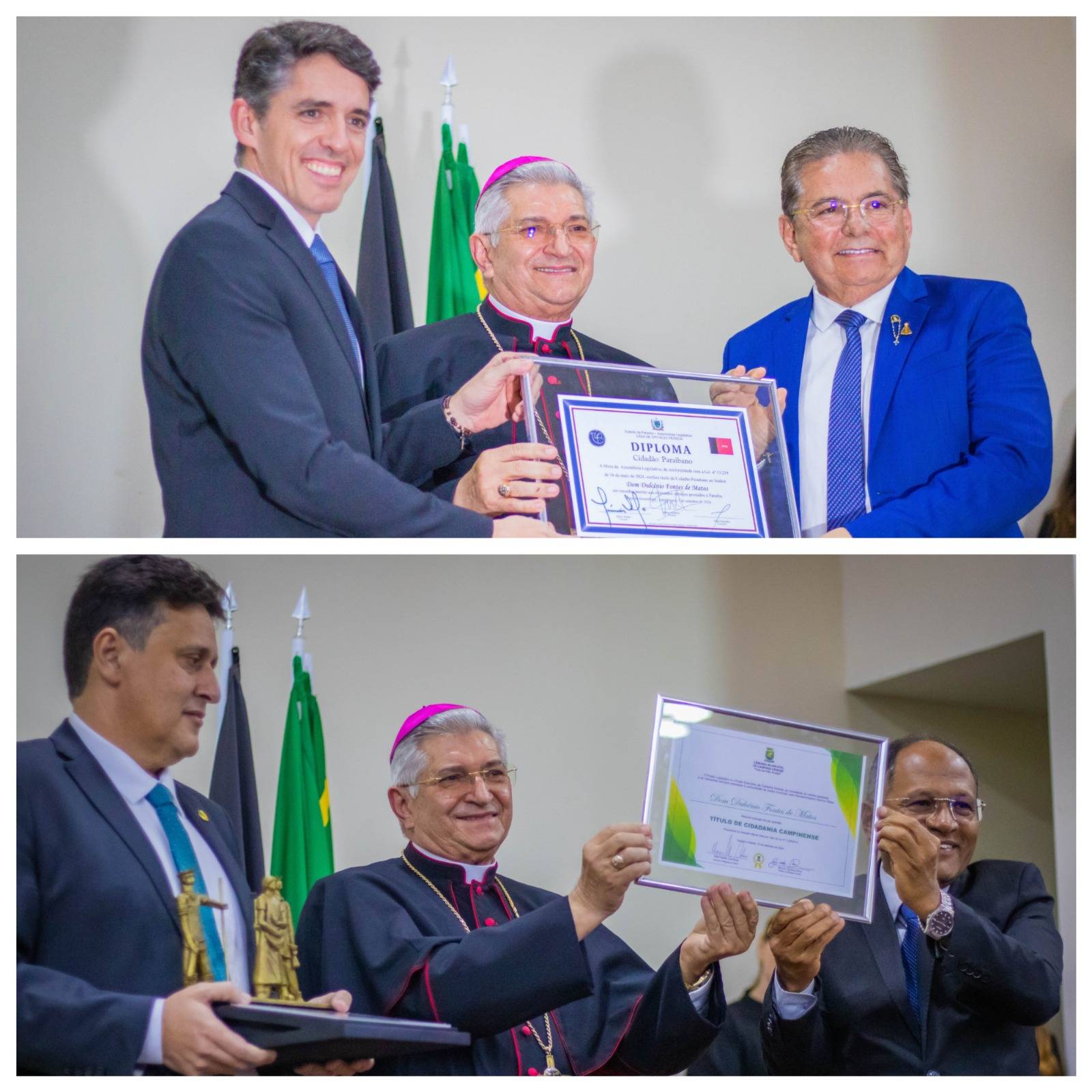 Dom Dulcênio recebe títulos de cidadão paraibano e campinense