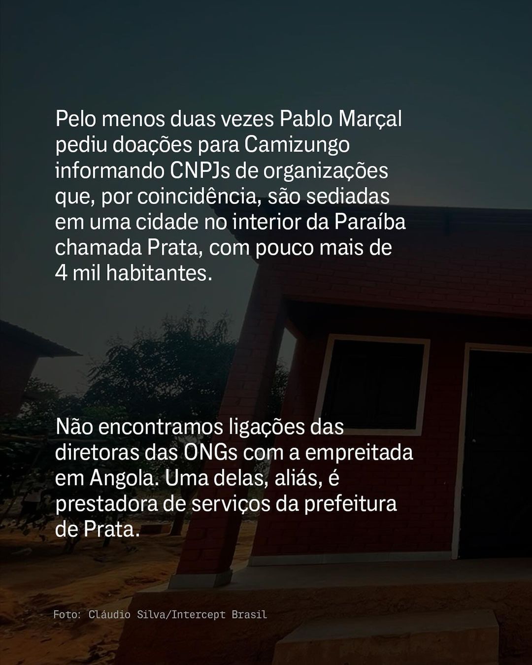 The Intercept Brasil revela falta de conexão entre recursos de ONGs de Prata, na PB, com promessas de Pablo Marçal