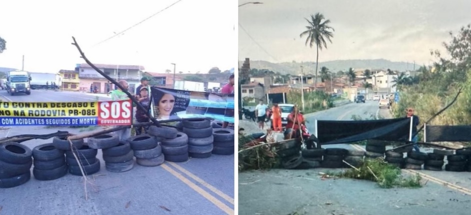 Rodovia estadual que liga cinco municípios paraibanos está bloqueada