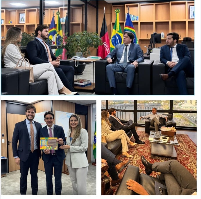 Prestígio: Bruno e Juliana apresentam demandas de Campina a ministros e os convidam para ‘O Maior São João do Mundo’