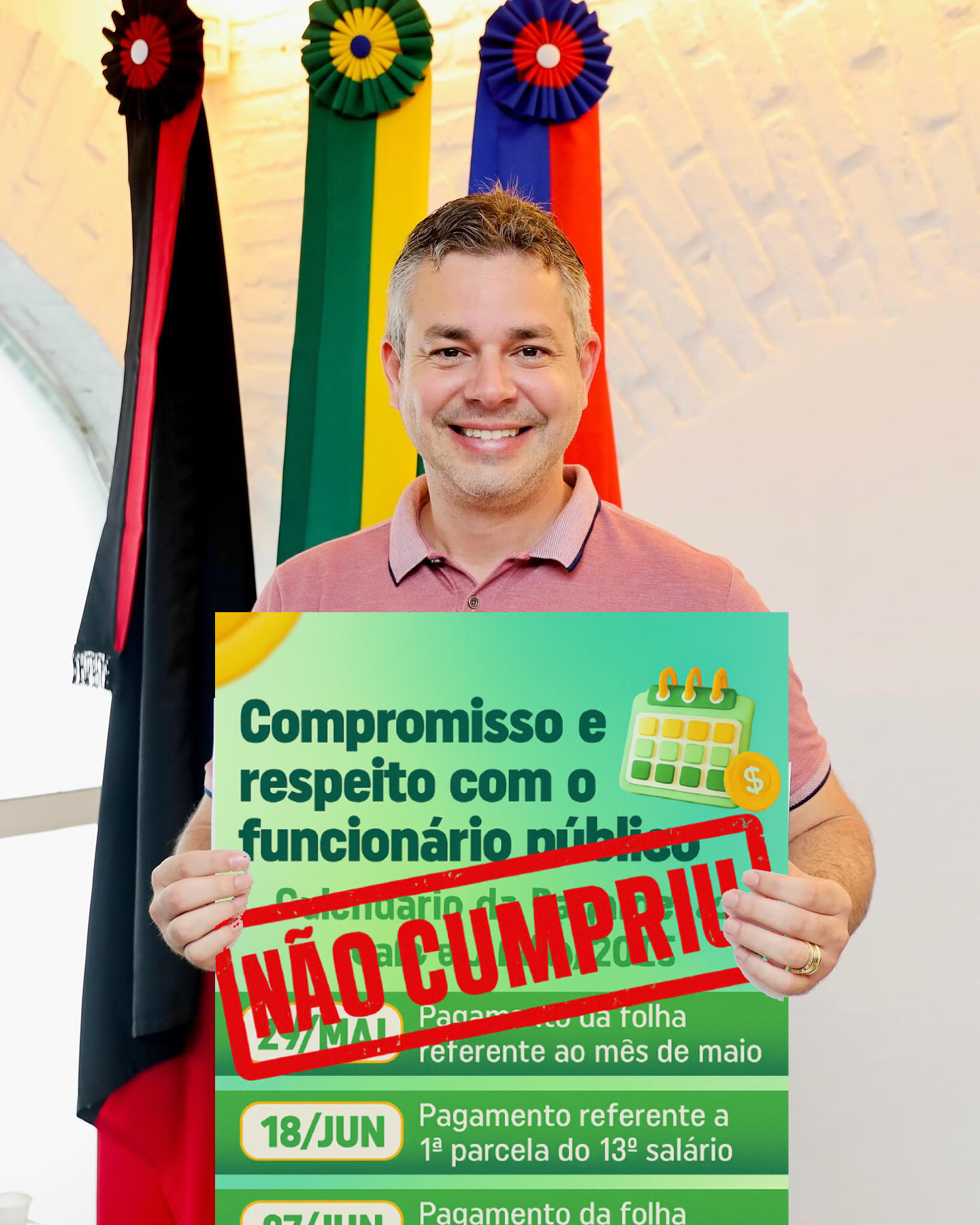 Prometeu, mas não pagou: André Coutinho frustra servidores e gasta milhões com show