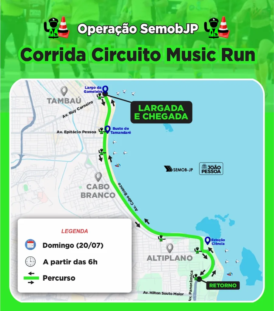 Corridas e eventos de rua provocam alteração no trânsito de João Pessoa durante fim de semana