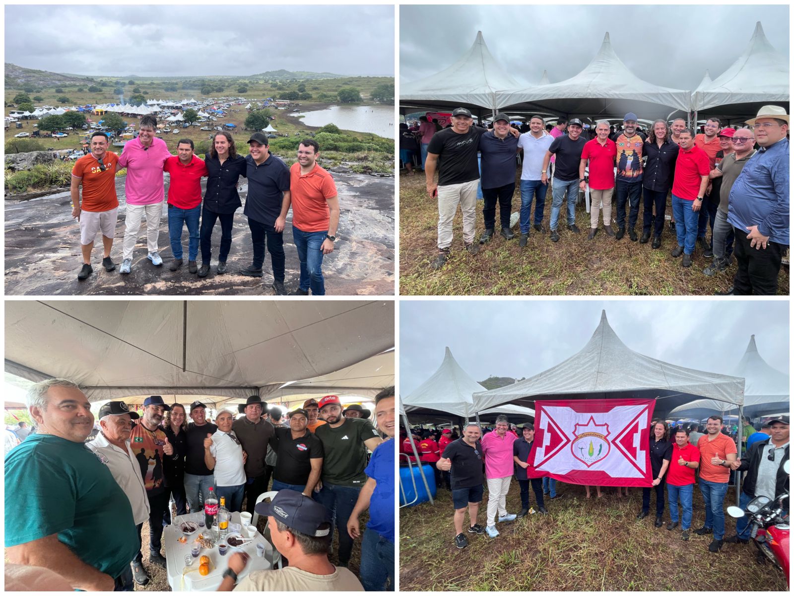 Ao lado de três prefeitos, Veneziano prestigia a tradicional Festa da Pedra, em Caiçara