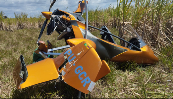Avião de pequeno porte faz pouso forçado em canavial na zona rural de Santa Rita