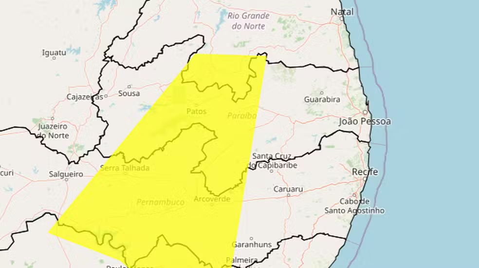 Inmet renova alerta de baixa umidade para 79 cidades da Paraíba