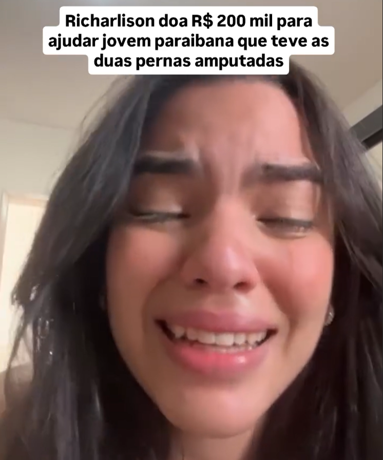 Influenciadora paraibana que teve perna amputada recebe doação de R$ 200 mil do atacante Richarlison