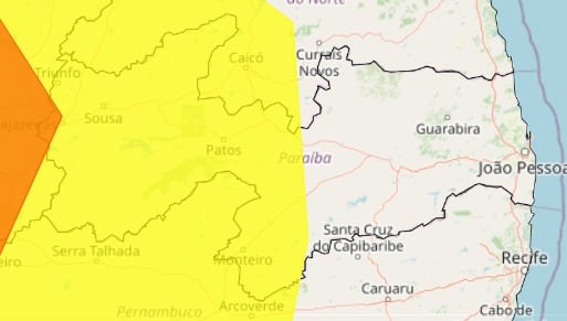 Mais de 100 municípios da Paraíba podem registrar chuvas intensas nesta sexta-feira