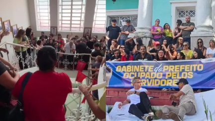 Servidores da PMCG ocupam gabinete do prefeito Bruno e cobram salários atrasados