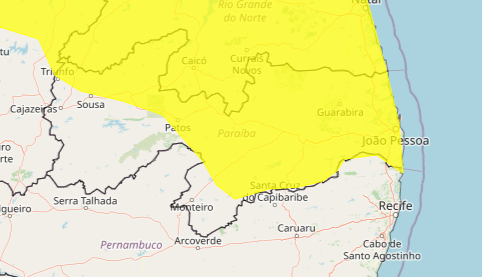 Inmet emite alerta de chuvas e ventos fortes para João Pessoa e 174 cidades da Paraíba